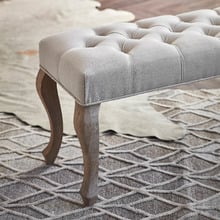 Natural Emile Large Button Tufted Ottoman